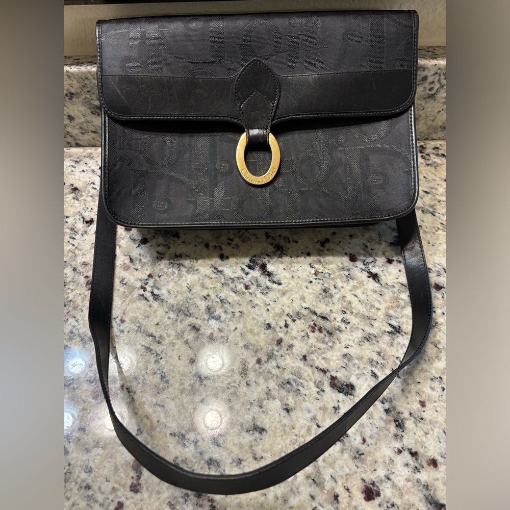 Authentic Christian Dior Vintage Canvas/Leather crossbody bag - EUC